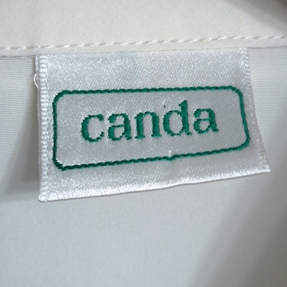 Vintage 80's Canda Cream Blouse With A Lace Collar - Picture 4 of 8